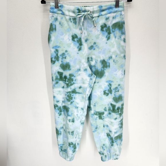 Zara Tie Dye Joggers Womens Small Blue Green Lightweight - Picture 1 of 10